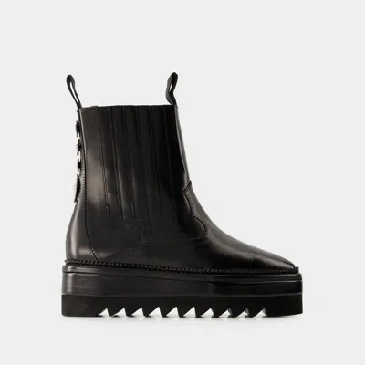 Shop Toga Effortlessly Chic Black Leather Boots For Women