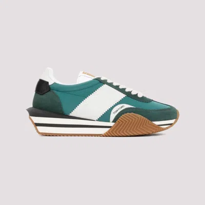 Shop Tom Ford Green Leather Sneakers For Men | Ss24 Collection
