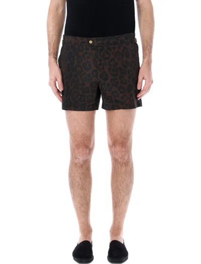 Shop Tom Ford Leo Swim Shorts For Men In Teal