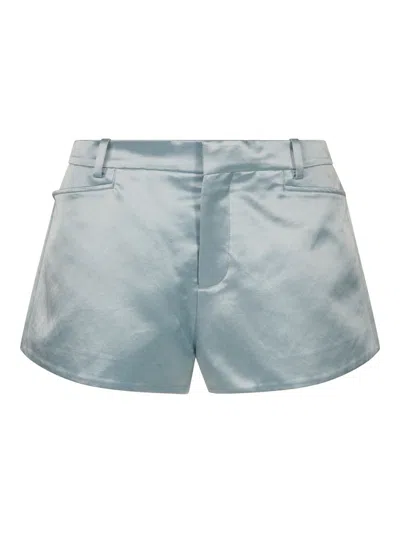 Shop Tom Ford Mid Rise Mini Shorts In Blue