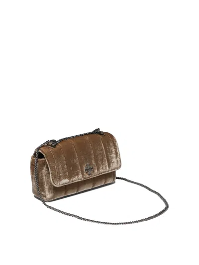 Shop Tory Burch "kira Velvet Mini" Crossbody Handbag In Brown