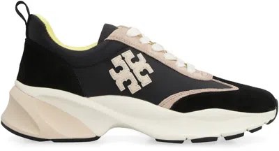 Tory Burch Black Leather High Top Sneakers In Black
