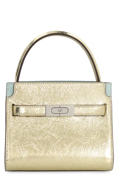 Shop Tory Burch Kate Metallic Leather Handbag In Gold