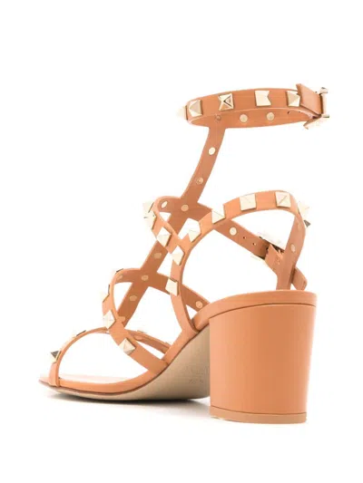 Shop Valentino Elegant Ankle Strap Sandals For Women In Tan