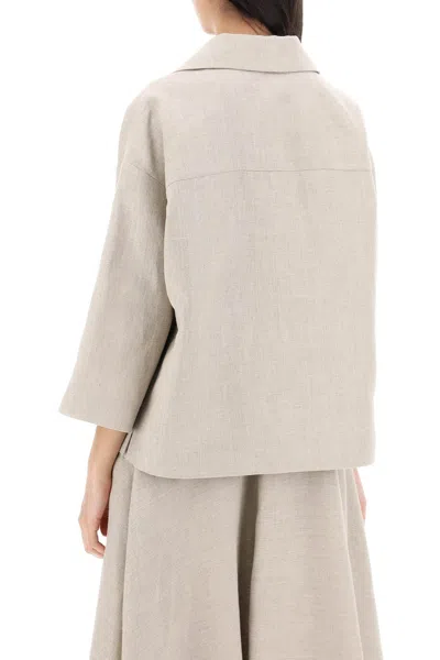 Shop Valentino Linen Canvas Tunic Garment For Women In Beige