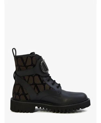 Shop Valentino Black Vlogo Signature Combat Boots For Women