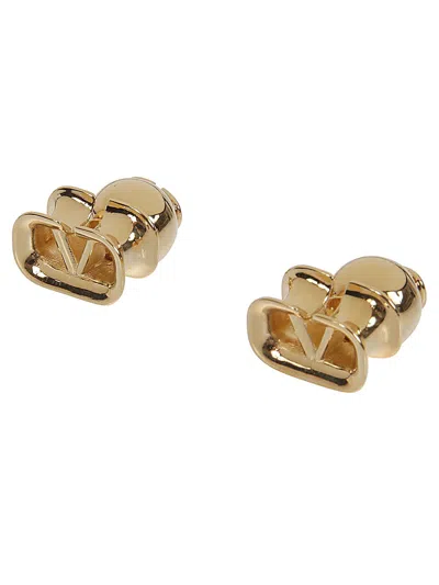 Shop Valentino Golden Vlogo Earrings For Women