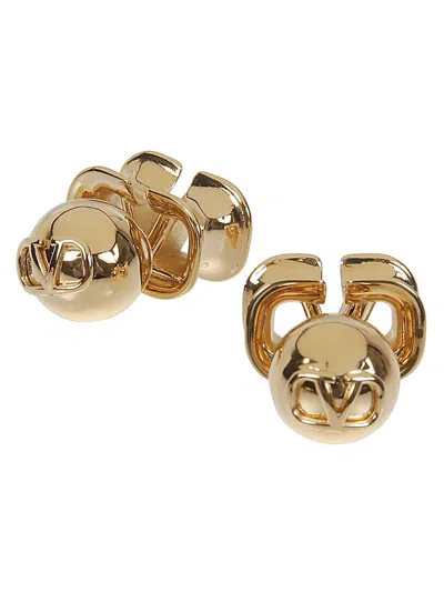 Shop Valentino Golden Vlogo Earrings For Women