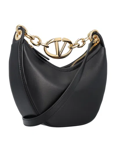 Shop Valentino Mini Vlogo Moon Handbag In Black