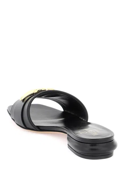 Shop Valentino The Bold Slide Sandals With Vlogo Embellishment In Black