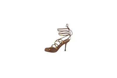 Shop Valentino Purple Rockstud T-strap Sandals In Maroon