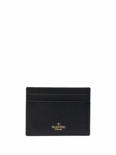 Shop Valentino Rockstud Card Holder In Black