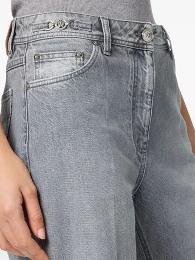 Shop Versace Gray Girlfriend Jeans With Medusa Motif For Women