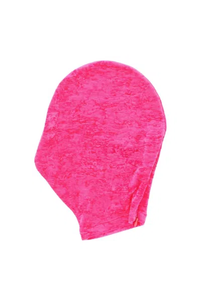 Shop Vetements Fuchsia Velvet Balaclava Without Eye Holes And Zipper Closure In Pink