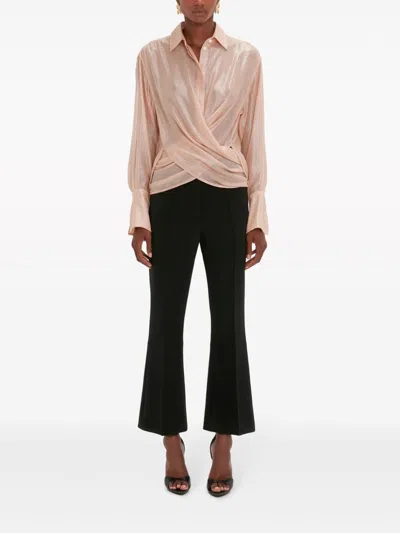 Shop Victoria Beckham Beautiful Blouse With Frill Details In Purple