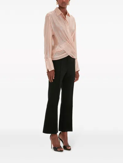 Shop Victoria Beckham Beautiful Blouse With Frill Details In Purple