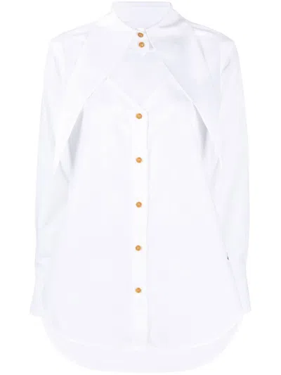 Shop Vivienne Westwood Cut-out Heart Cotton Shirt In White