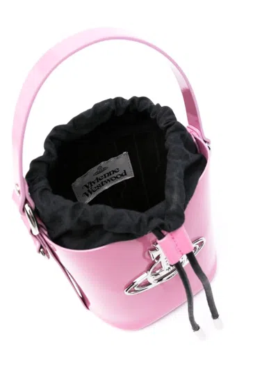 Shop Vivienne Westwood Daisy Patent Leather Bucket Handbag In Pink