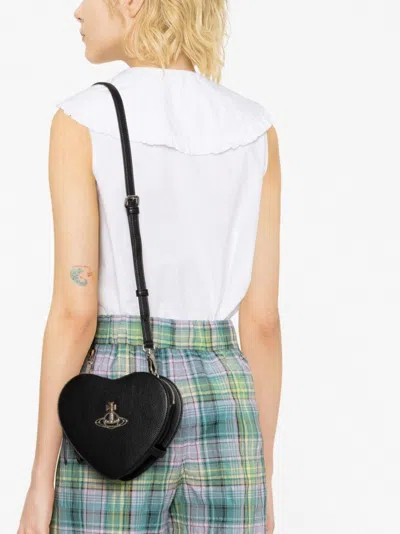 Shop Vivienne Westwood Louise Heart Crossbody Handbag In Black