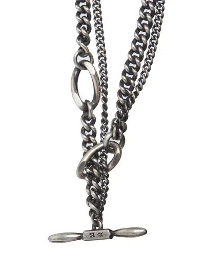 Shop Werkstatt:münchen Stylish And Bold Men's Double Chain Bracelet In Sleek Silver In Silver-black
