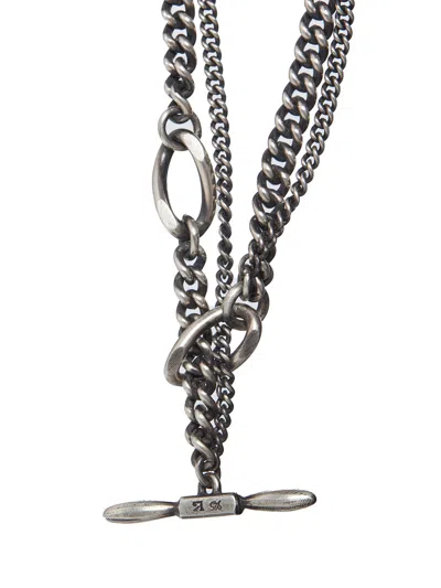 Werkstatt:münchen Stylish And Bold Men's Double Chain Bracelet In Sleek Silver In Silver-black