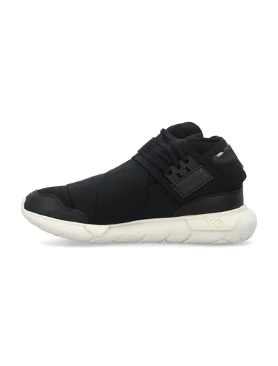 Shop Y-3 Men's Black Qasa Sneakers For Ss24