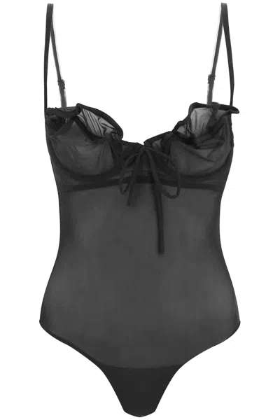 Shop Y/project Mesh Bodysuit With Underwired Bra Cups For Women In Black