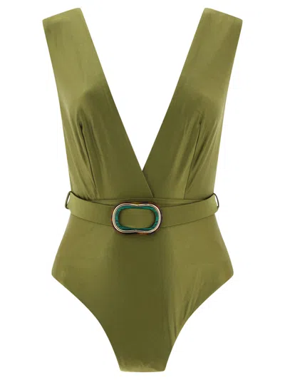 Shop Zimmermann Belted Green Swimsuit For Women