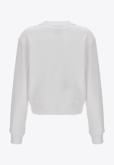 Shop Moschino 40 Years Of Love Pullover Sweatshirt In White