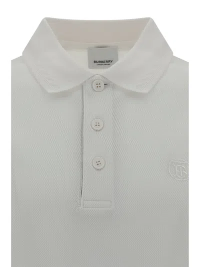 Shop Burberry Men Eddie Polo Shirt In White