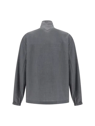 Shop Prada Men Jacket In Gray