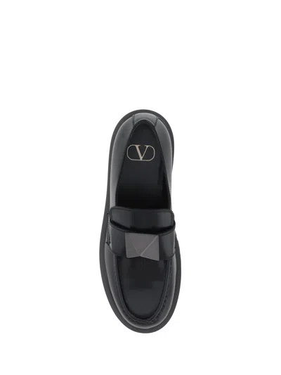 Shop Valentino Garavani Women  Garavani Rockstud Loafers In Black