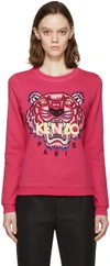 KENZO Fuchsia Embroidered Tiger Pullover