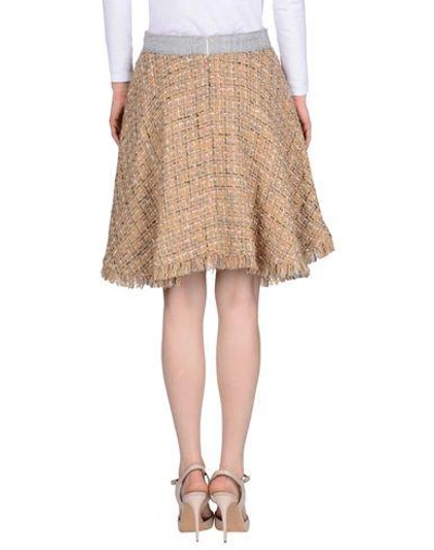 Shop Msgm Knee Length Skirt In Sand