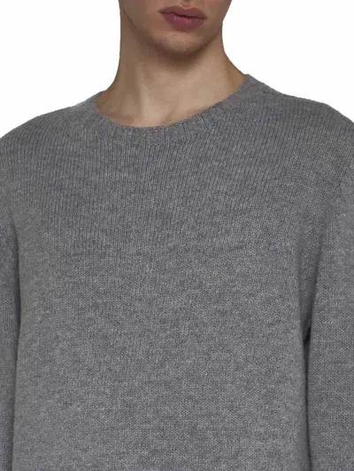 Shop Palm Angels Sweaters In Melange Grey White