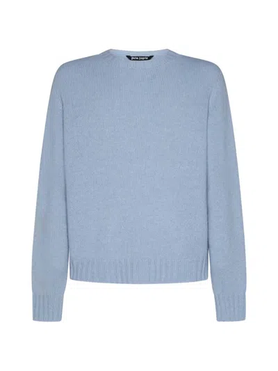 Shop Palm Angels Sweaters In Light Blue White