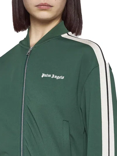 Shop Palm Angels Sweaters In Forest Green Off White