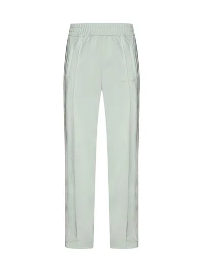 Shop Palm Angels Trousers In Mint Off White