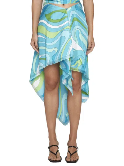 Shop Pucci Skirts In Turquoise