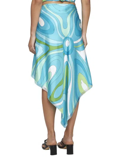 Shop Pucci Skirts In Turquoise