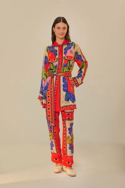 Farm Rio Sand Surreal Scarf Pajama Pants