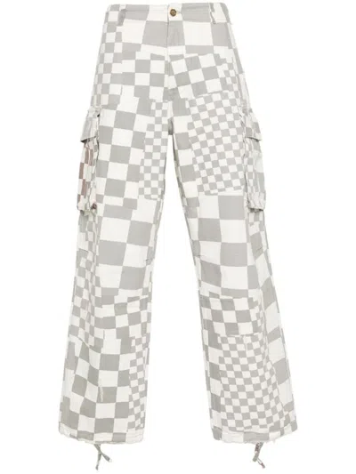 Shop Erl Printed Cargo Pants In Gray