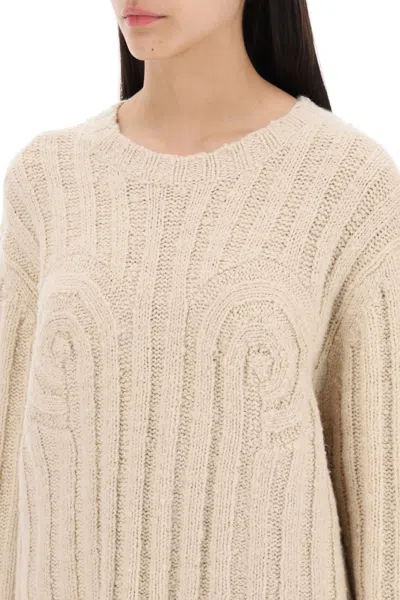 Shop By Malene Birger "cirra Ribbed Knit Pul In Beige