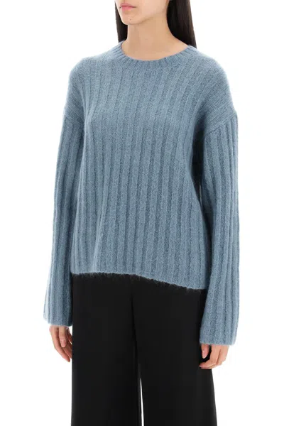 Shop By Malene Birger Ribbed Knit Pullover Sweater In Light Blue