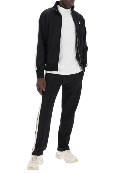 Shop Palm Angels Contrast Band Joggers With Track In In Black