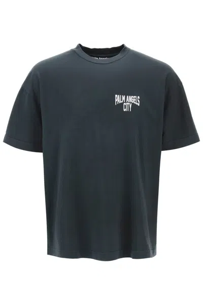 Shop Palm Angels City Pa T Shirt In Grey