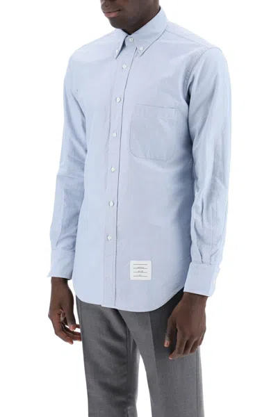 Shop Thom Browne Oxford Cotton Button Down Shirt In Light Blue