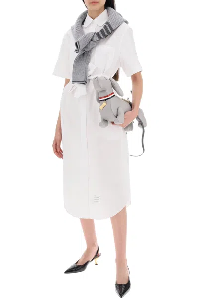 Thom Browne Midi Blouse With Belt In White
