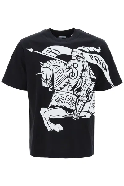 Shop Burberry "ekd Printed T Shirt In Black
