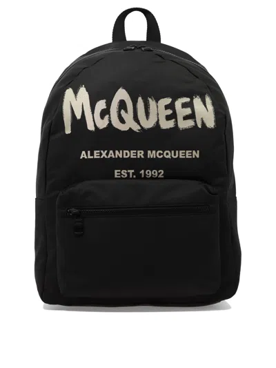 Shop Alexander Mcqueen Alexander Mc Queen "metropolitan" Backpack In 黑色的